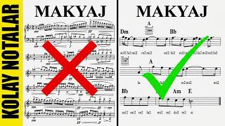 MAKYAJ--(Kolay Notalar)--Dm---:Guitar,Keyboard,Flute,Melodica,Violin,Ukulele,Recorder.