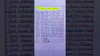 List Of First In India Female