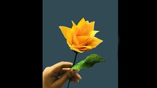 How To Make A Beautiful Paper Rose Very Quickly #Shorts