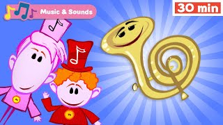 The Notekins | Learn Musical Instruments for Kids | Early Learning Videos |  French Horn  | Tuba +