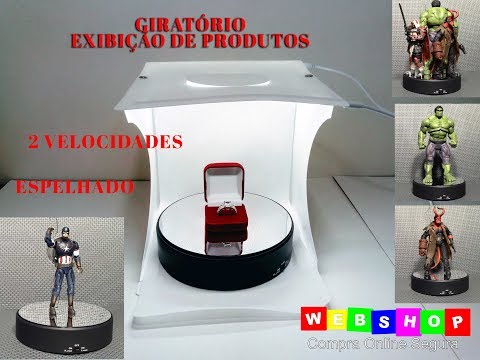 Base Plataforma Giratória Eletrica Exibição Produto Joias Hot Toys Foto Video 360 - Compre conosco