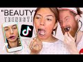 TESTING HILARIOUS TIKTOK BEAUTY TRENDS WITH MY BOYFRIEND!