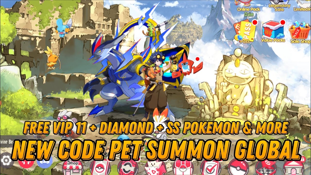 Pet Summon Global - Free Diamond + VIP 11 + SS Pokemon + New Gift code & More