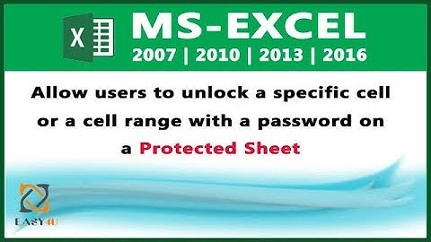MS Excel Tutorial in HINDI - Lesson 35 Allow users to edit ranges Part 1