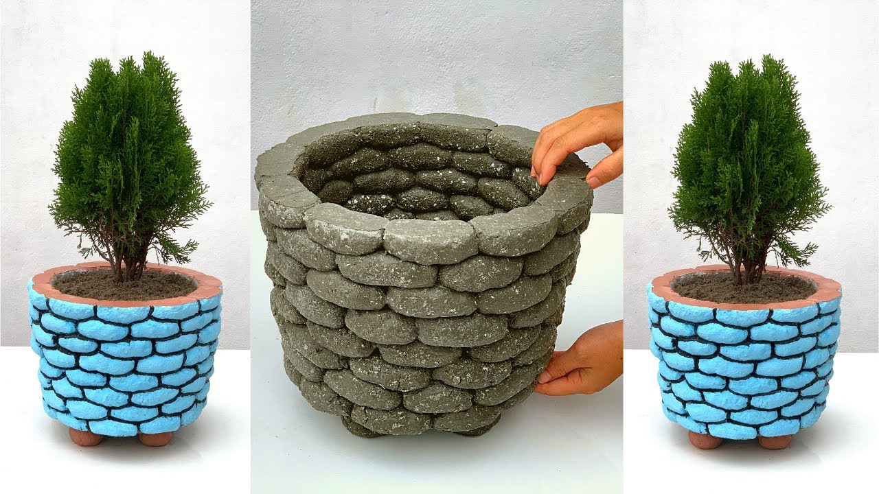 How To Make Bonsai Pots From Foam and Cement - Attractive Ideas From