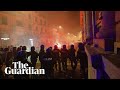 Teargas deployed at anti-lockdown protest in Naples on day of new curfew