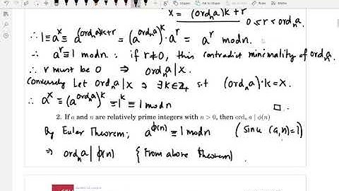 Primitive roots part 1 :MATH342