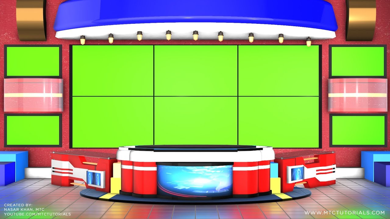 Virtual Studio Green Screen News Desk Adobe After Effects Element 3d Youtube