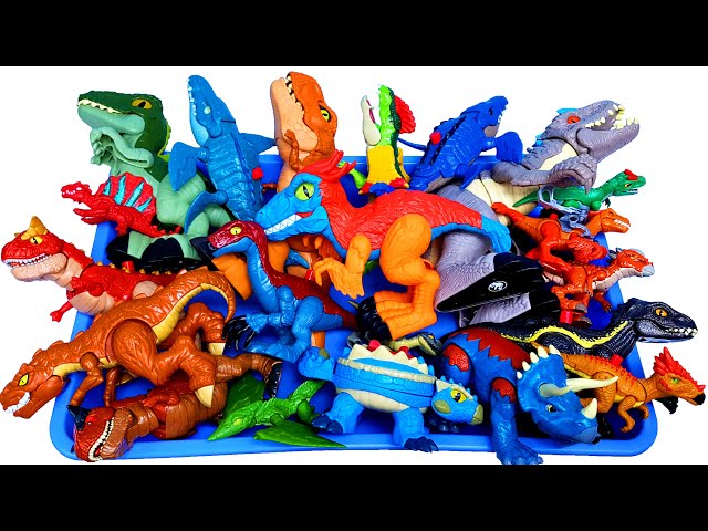 Lots of Jurassic World Jurassic park  Imaginext dinosaurs T-rex Pyroraptor Mosasaurs Giganotosaurus class=