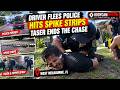 Driver Flees Police, Hits Spike Strips — Taser Ends the Chase | Bodycam