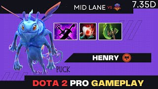 Henry - Puck Mid vs Pangolier | Dota 2 Pro Gameplay - Full Game [Patch 7.35d]