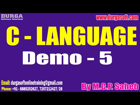 C  - LANGUAGE tutorials || Demo - 5 || by Mr. M.C.P. Saheb On 19-06-2023 @7PM IST