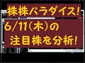 株株パラダイス！2020/6/11(木) の注目株を分析！