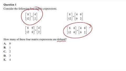 2019 Further Maths Exam 1 Matrices Question 1