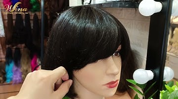 Tóc Giả Tém Nữ Bằng Tóc Thật Dành Cho Gương Mặt Tròn Che Khuyết Điểm Khéo Léo| Wina Thế giới Tóc Giả