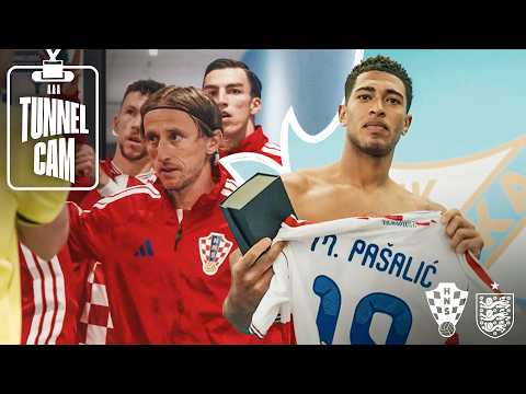 Kane and Modrić reunite 🤝 Bellingham shirt swap 👕 | Croatia v England | Tunnel Cam