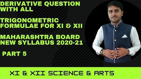 Differentiation part 5 Maths-|| 12th New Syllabus 2021 Maharashtra Board |Shadab Khan