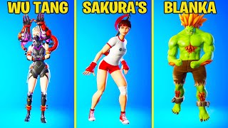 Legendary Fortnite Dances With Legendary Skins! (Southpaw, Sakura Victory Sway, Blanka Backflip)