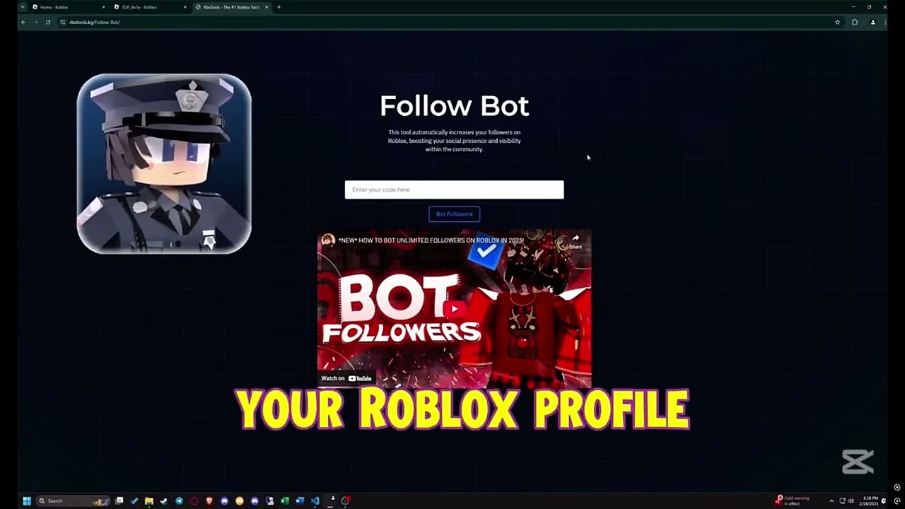 *NEW* HOW TO BOT FOLLOWERS ON ROBLOX! (GET VERIFIED BADGE FOR FREE!)