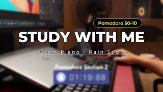 2 HOUR - STUDY WITH ME| Calm Piano, Rain Sound| Pomodoro 50/10| Relaxing Music for Study - Epic Sky