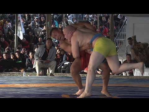 Kyrgyzstan Kadyr Kelsinbekov stuns Naga wrestlers with his techniques all bouts Naga wrestling 2023
