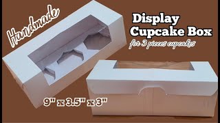 Handmade Display Cupcake Box for 3 pieces cupcakes