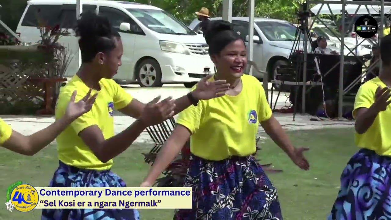 Koror State Dancers preforming at the Koror State Constitution 40th Day at Ngermalk Park