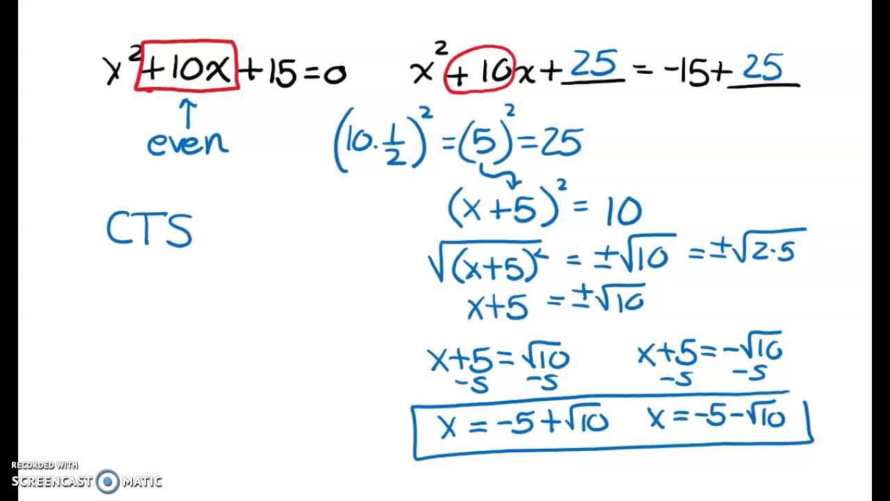 Solving Quadratic Equations: Choosing a Method for Solving - YouTube