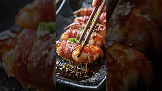 🍤 Bacon-Wrapped Honey Glazed Shrimp (Sticky Asian Style Appetizer)