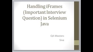 Handling iFrames (Important Interview Question) in Selenium Java