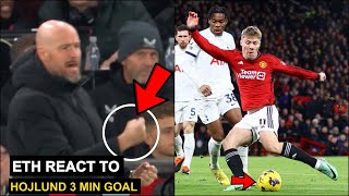 Erik Ten Hag Crazyy REACTION To Rasmus Hojlund 3 minutes Goal😱