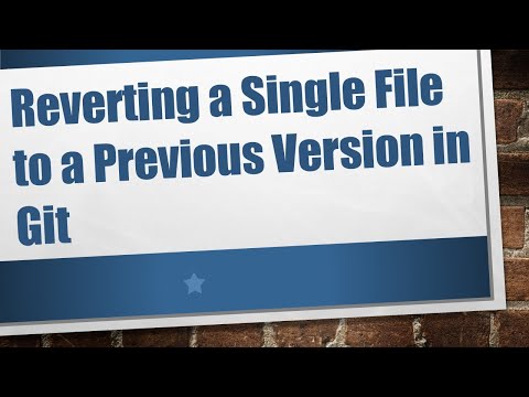 Reverting a Single File to a Previous Version in Git