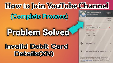 How to Remove Invalid Card Details Problems With Join Key in YouTube.