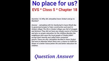 no place for us evs class 5 chapter 18