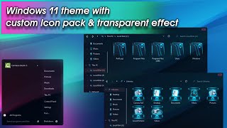 Windows 11 theme with custom Icon pack and transparent effect /2022 screenshot 4