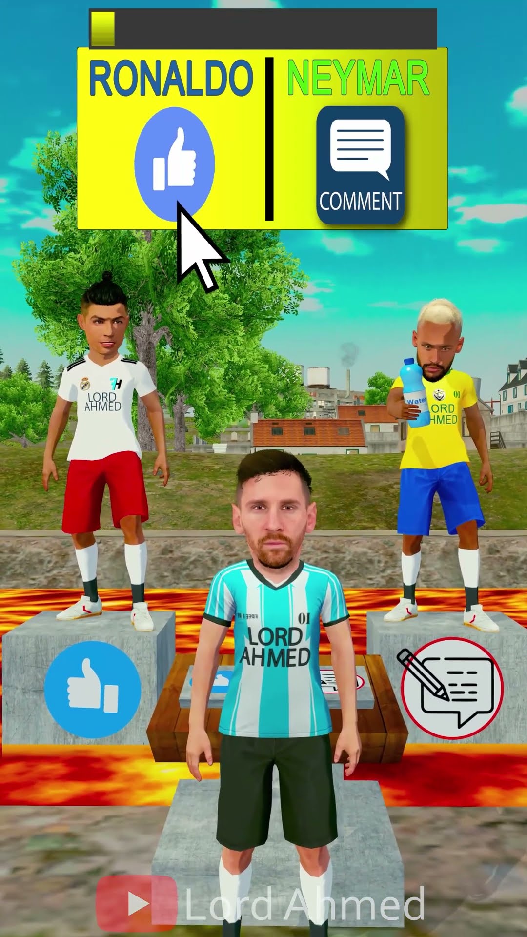 Help messi find water : Ronaldo OR Neymar #shorts