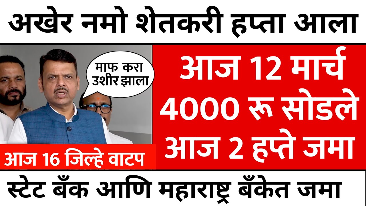 शेतकऱ्यांसाठी आज 6 मार्च ठळक बातम्या | नमो शेतकरी हप्ता जाहीर झाला | Namo shetkari | Pm kisan yojna