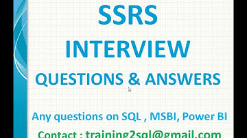 SSRS Interview Questions and Answers
