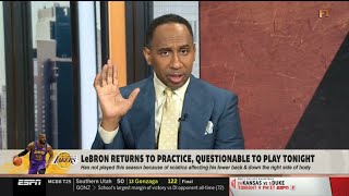 First Take Stephen A. Smith Weighs In On Lebron James Season Debut In Lakers-Jazz Showdown