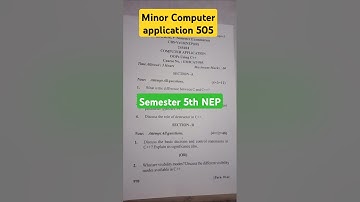 Minor Computer application 5th semester nep university of jammu previous year question paper