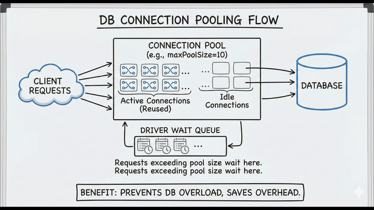 DB Connection Pooling Explained (MongoDB + Node.js) | What Happens When 100 Requests Hit Your DB