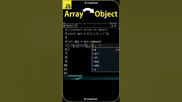 Convert ARRAY to OBJECT in javascript - JavaScript Interview Questions #reactjs #javascript