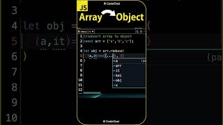 Convert ARRAY to OBJECT in javascript - JavaScript Interview Questions #reactjs #javascript