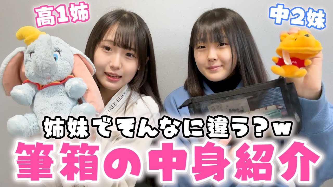 【新学期】姉妹で中身が全然違う筆箱の中身紹介！