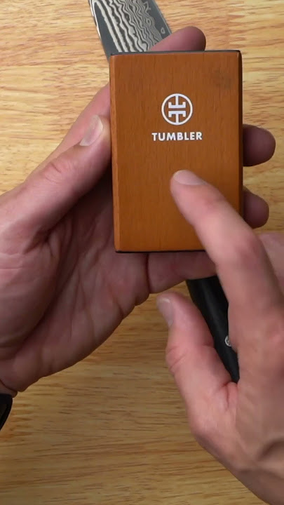 Sharpen the ultimate Chef's Knife (aka Miyabi Kaizen II) with the Tumbler Rolling Knife Sharpener