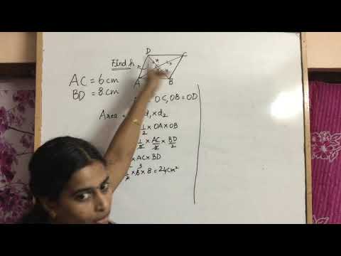 CLASS 8 : Finding The Height Of A Rhombus Given The Length Of Its Diagonals