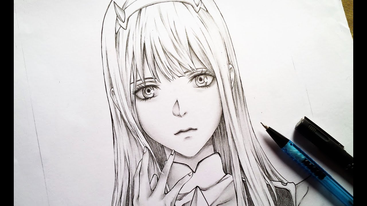 Anime Zero Two Drawing