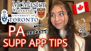 MCMASTER &amp; UOFT PA SUPP APP TIPS | MY RESOURCES, SCHEDULE, STRATEGIES &amp; MORE