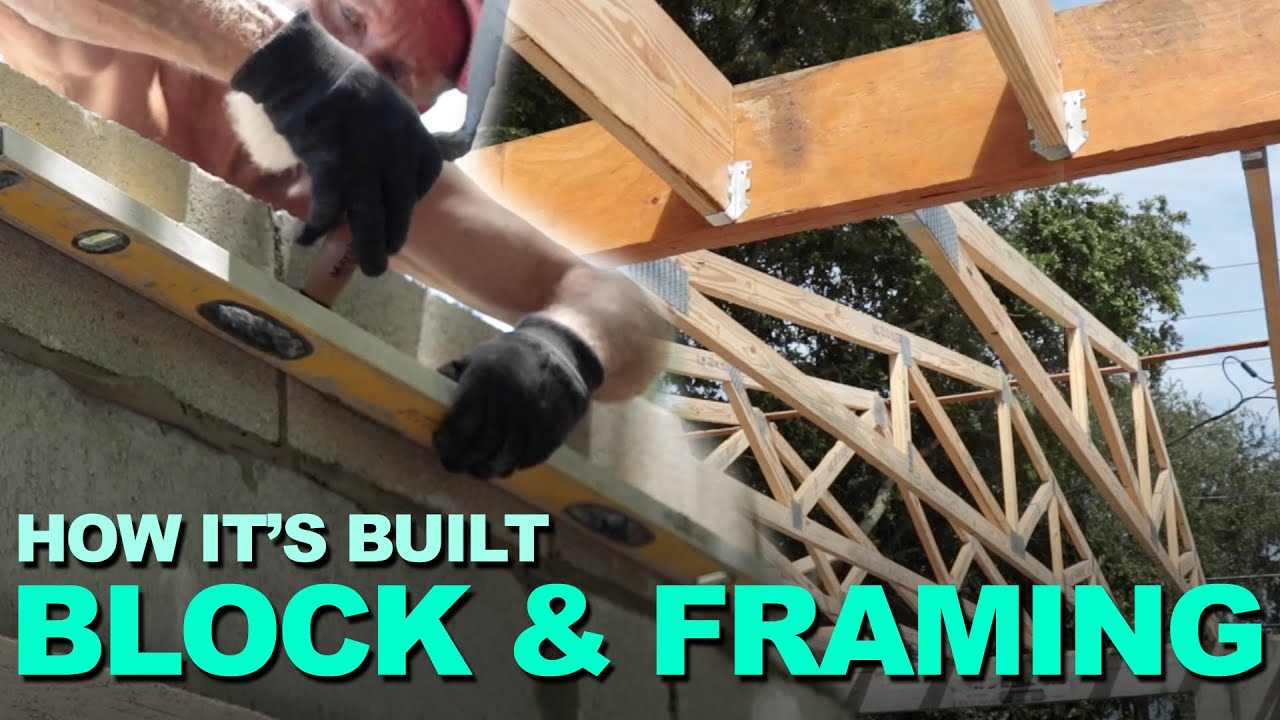 How To Build Block Walls And Frame A Roof. Tarpon Springs, Fl Garage Addition