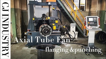 CNC axial fan flanging machine with punching unit